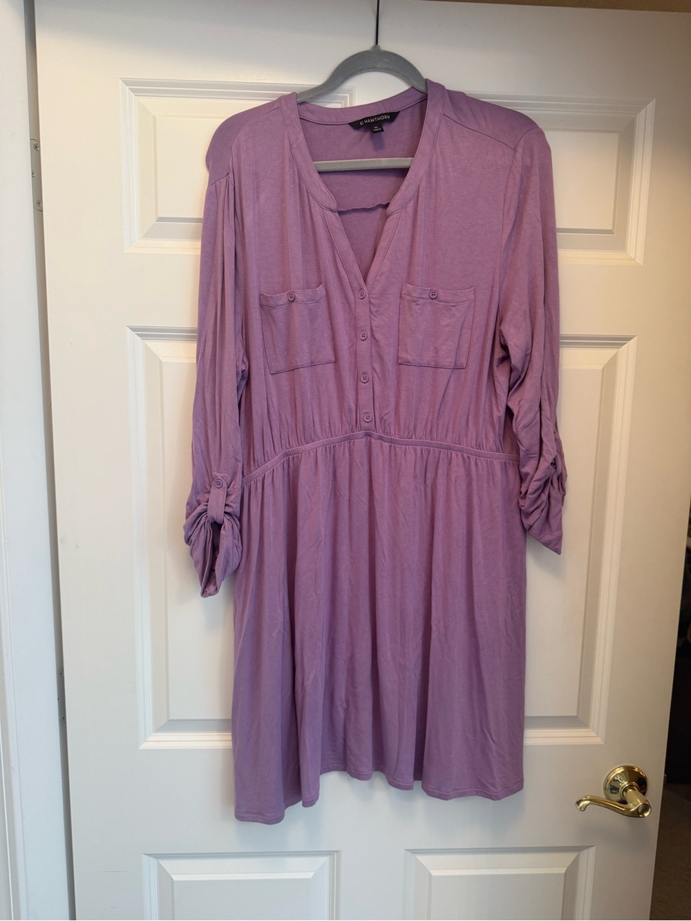 41 Hawthorn Lavender Button-Front Babydoll Dress
